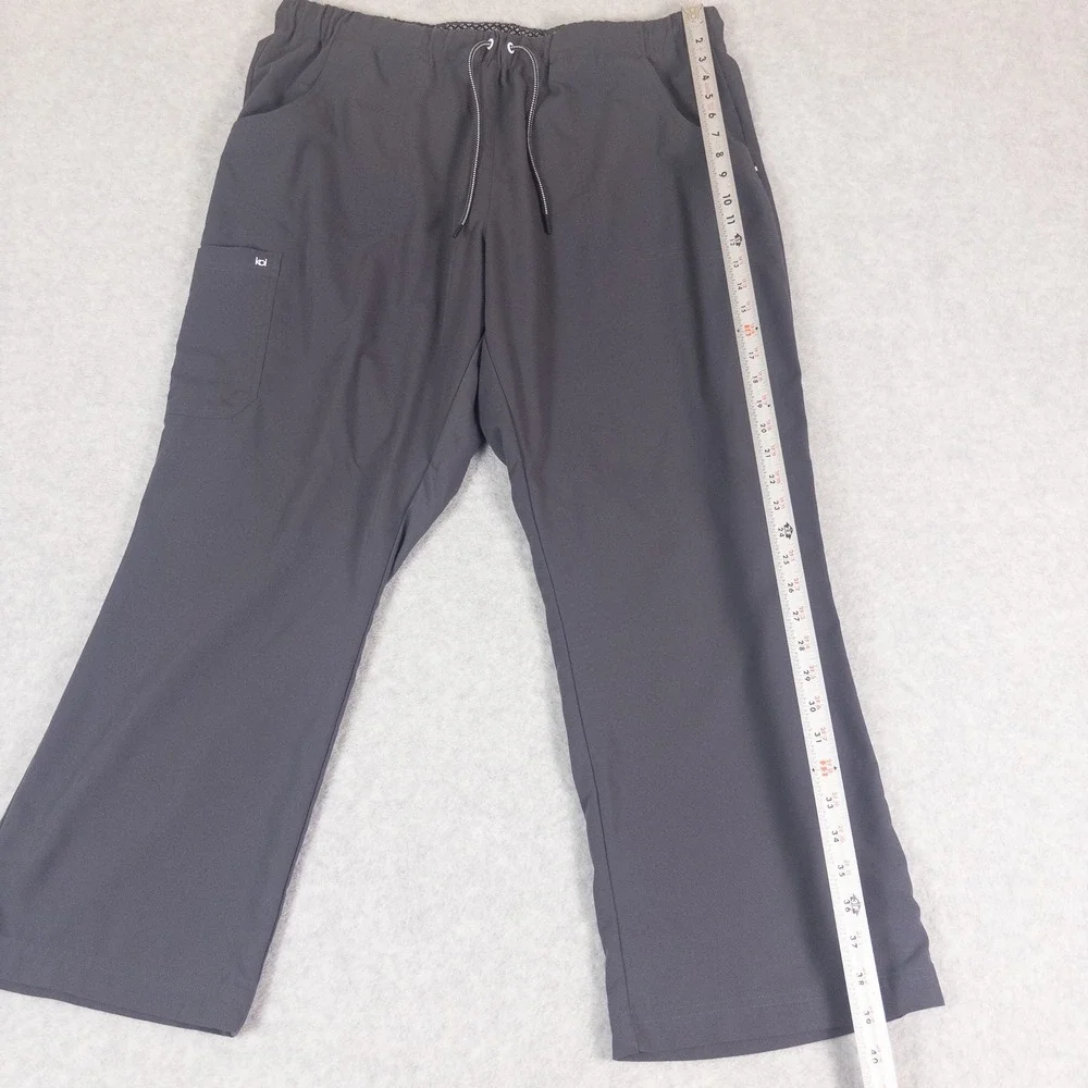 Koi Next Gen Mens Scrub Pants 2X Petite Charcoal Gray Cargo Drawstring